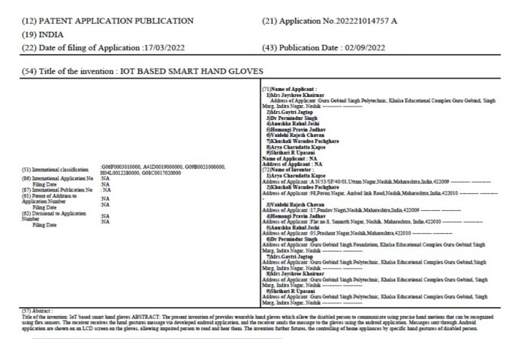 GGSPns achieves new milestone! Patent  Publications in Patent Journal